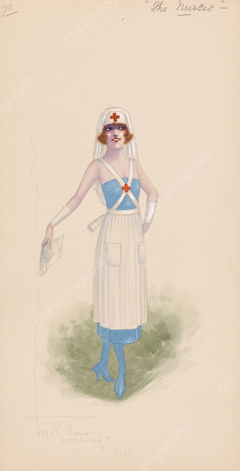 The Nurses, 70  by Will R. Barnes - Hand-Painted Oil Painting Reproduction
