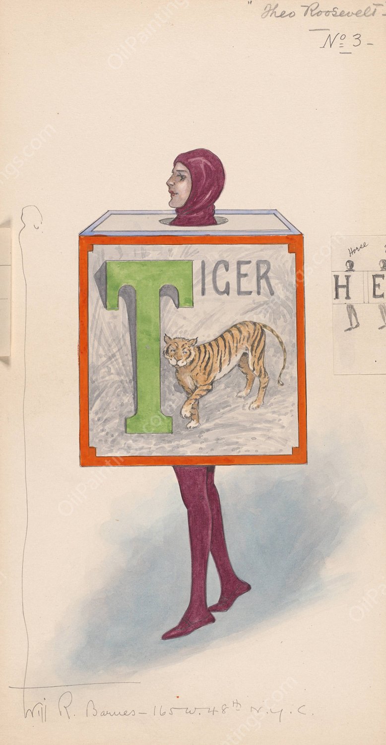 Theo Roosevelt, No. 3  by Will R. Barnes - Hand-Painted Oil Painting Reproduction