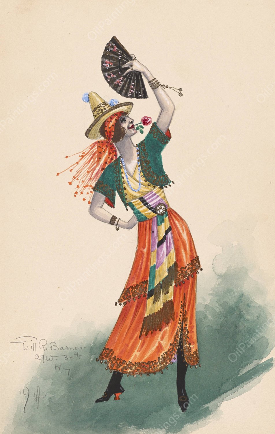 Tillie-Argentine; Act II  by Will R. Barnes - Hand-Painted Oil Painting Reproduction