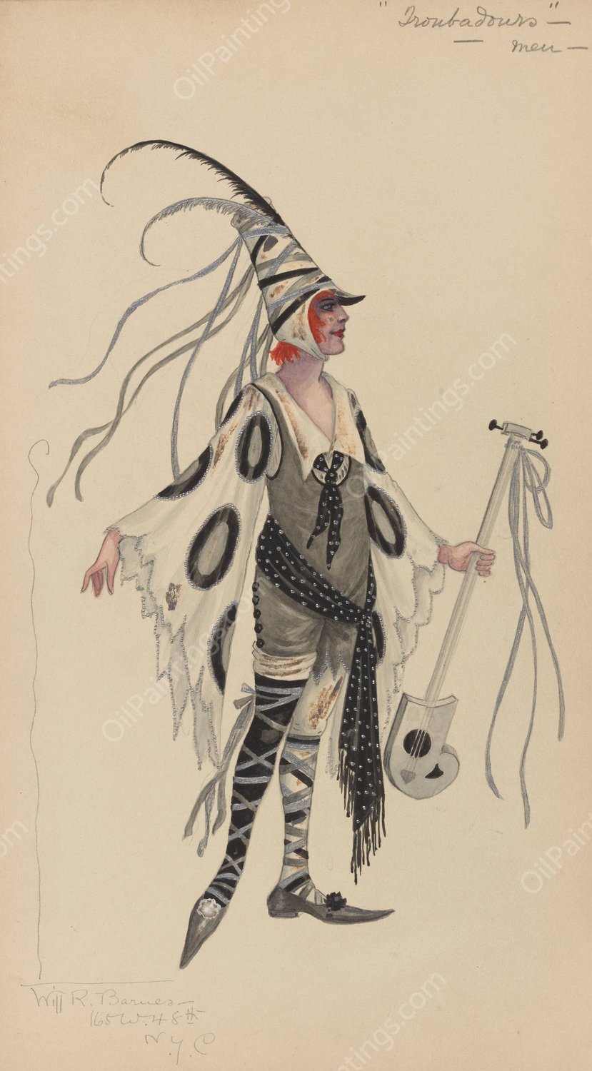 Troubadours-Men  by Will R. Barnes - Hand-Painted Oil Painting Reproduction