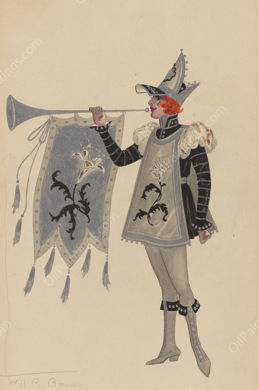 Trumpeters  by Will R. Barnes - Hand-Painted Oil Painting Reproduction