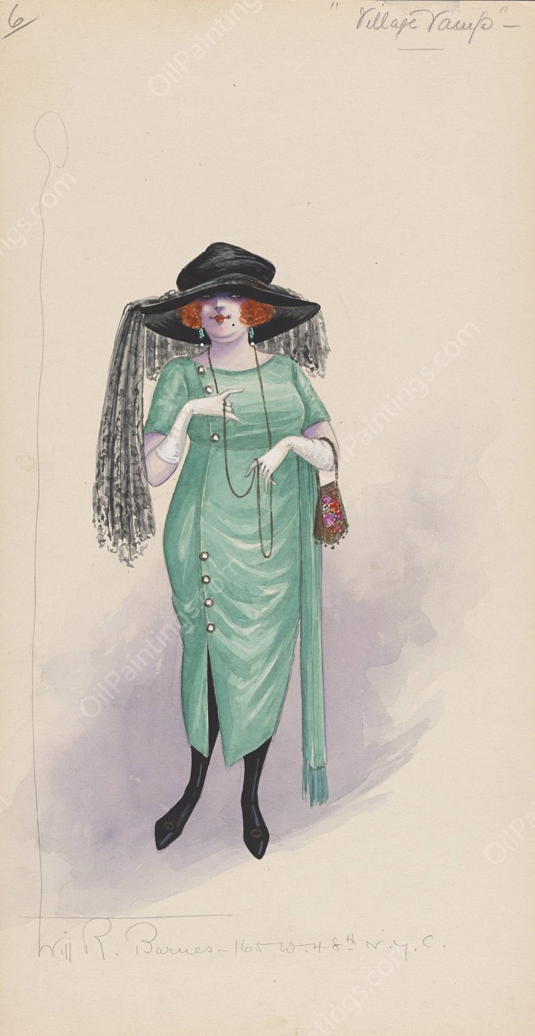 Village Vamp  by Will R. Barnes - Hand-Painted Oil Painting Reproduction