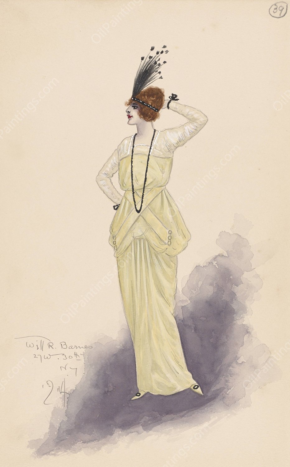 Woman's costume  by Will R. Barnes - Hand-Painted Oil Painting Reproduction