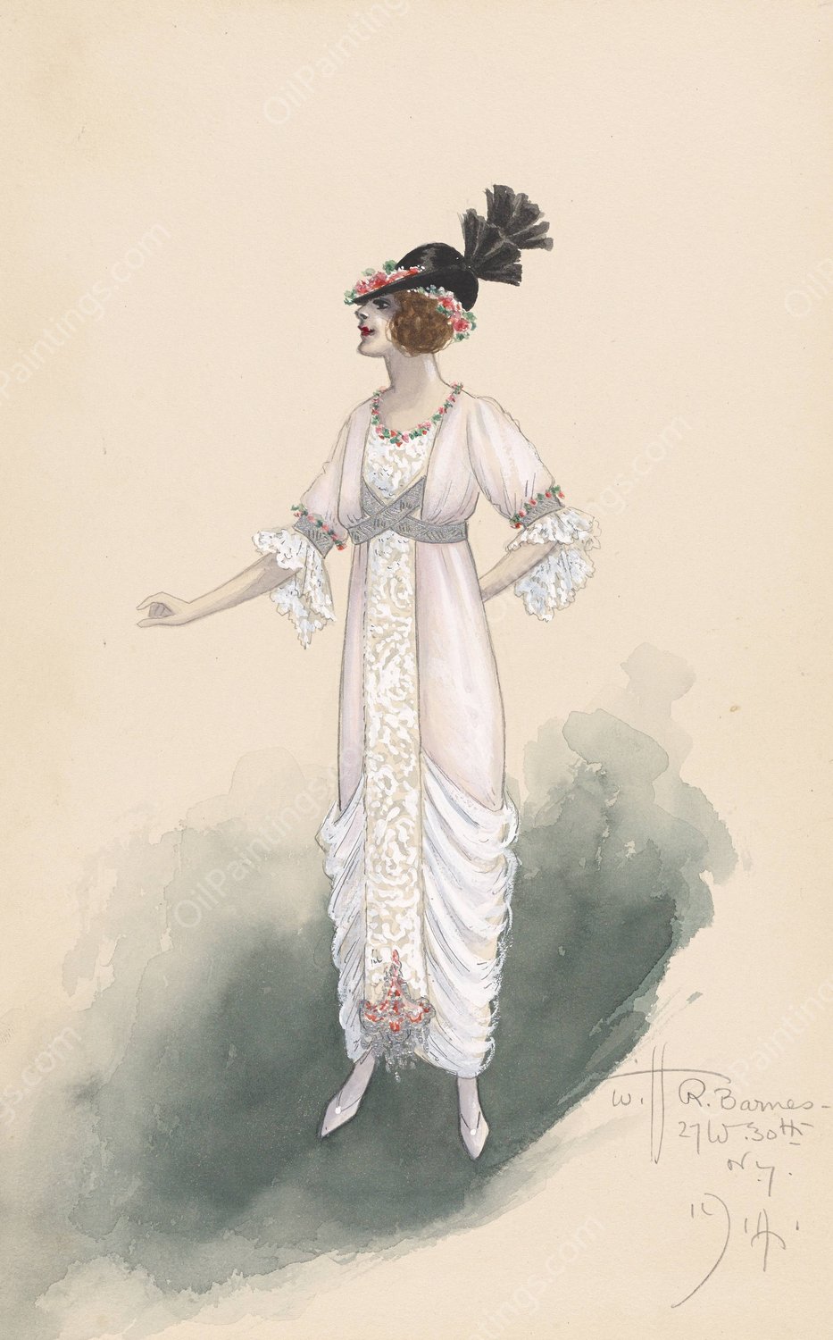 Woman's costume  by Will R. Barnes - Hand-Painted Oil Painting Reproduction