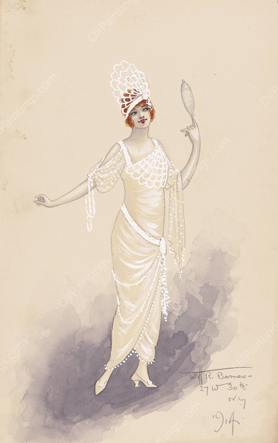 Woman's costume  by Will R. Barnes - Hand-Painted Oil Painting Reproduction