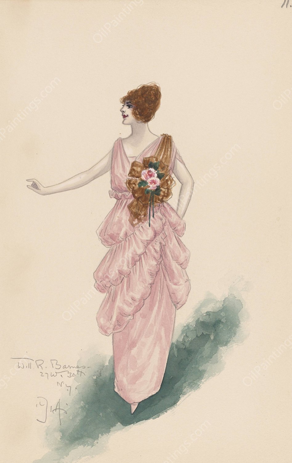 Woman's costume  by Will R. Barnes - Hand-Painted Oil Painting Reproduction