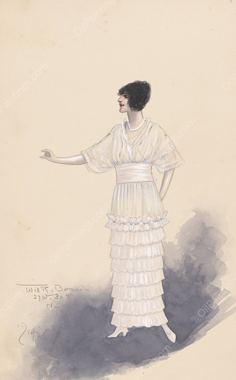 Woman's costume  by Will R. Barnes - Hand-Painted Oil Painting Reproduction