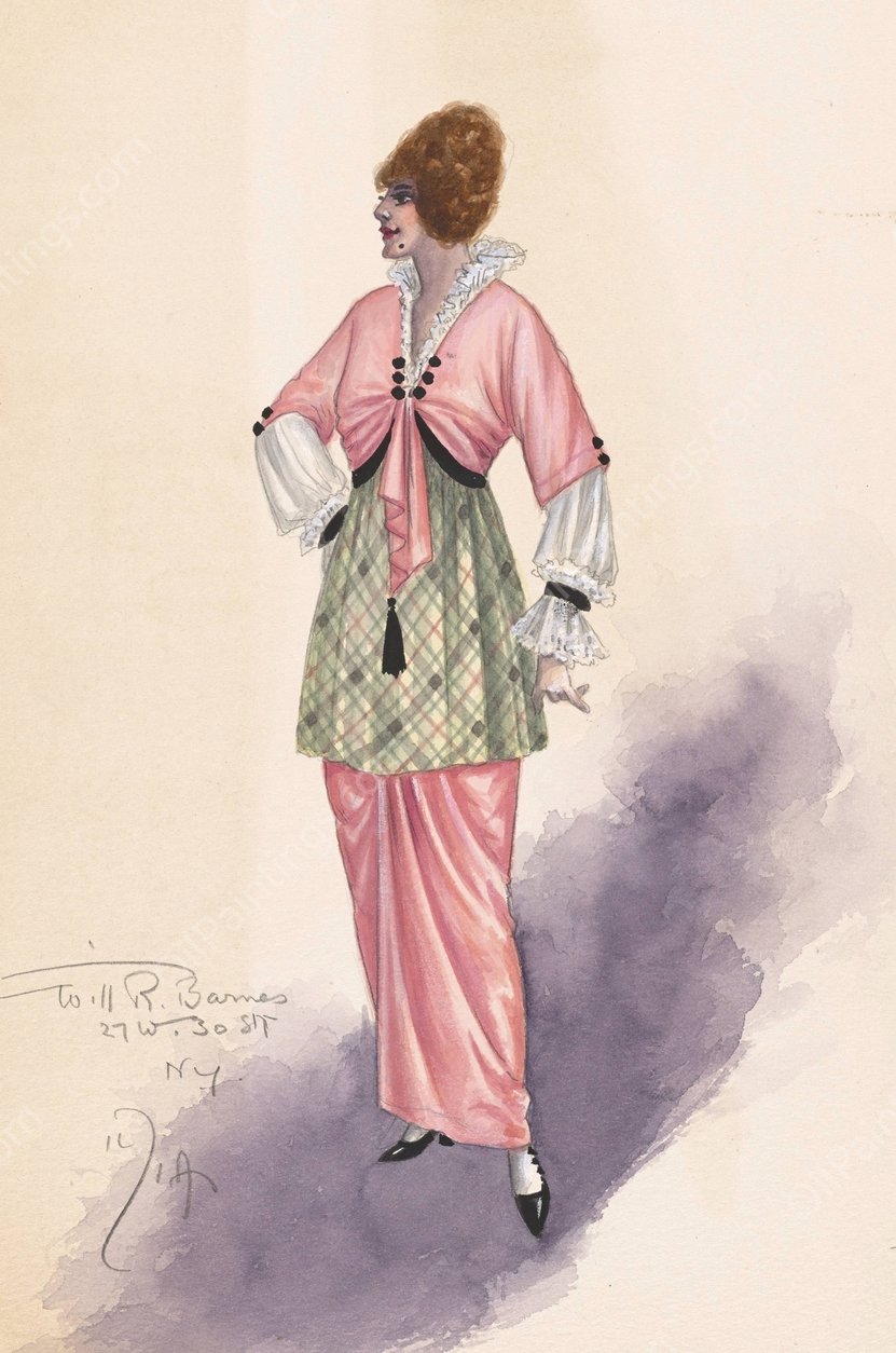 Woman's costume  by Will R. Barnes - Hand-Painted Oil Painting Reproduction