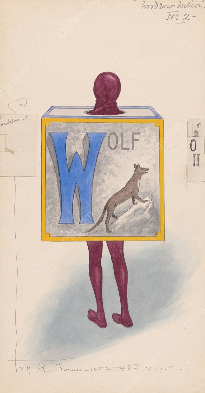 Woodrow Wilson, No. 2  by Will R. Barnes - Hand-Painted Oil Painting Reproduction