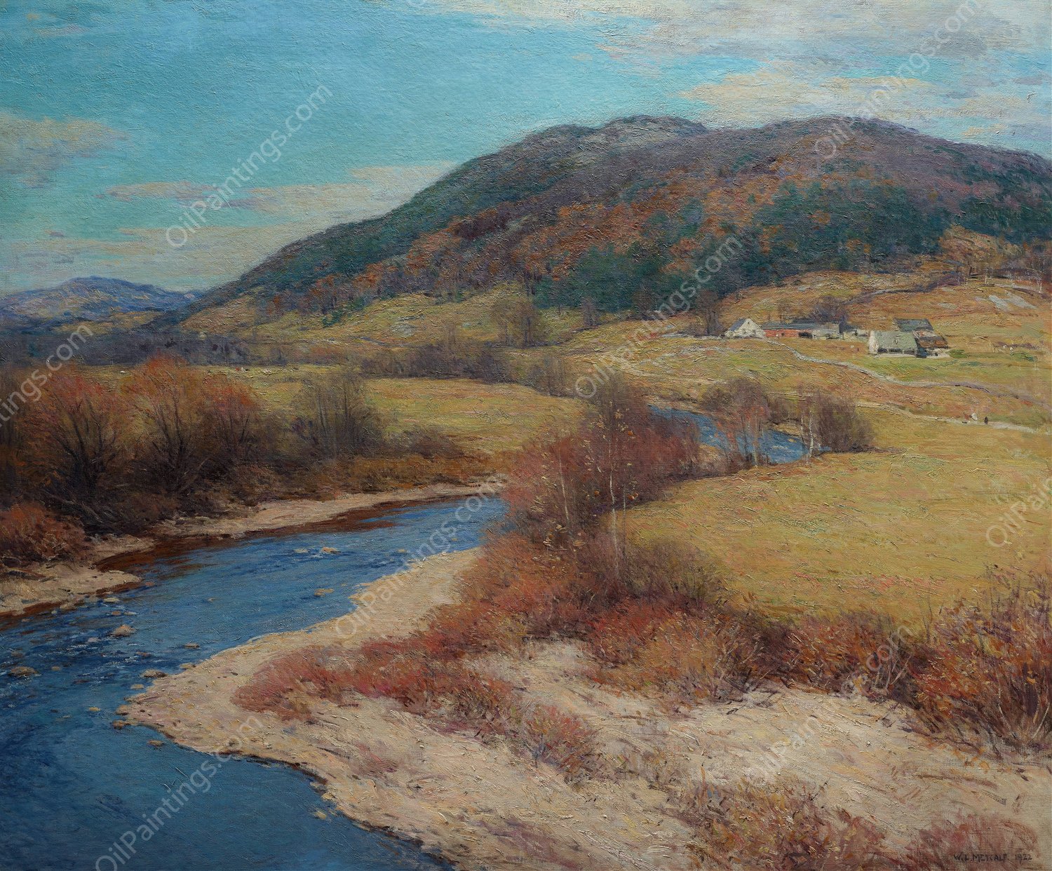 Indian Summer, Vermont  by Willard Leroy Metcalf - Hand-Painted Oil Painting Reproduction