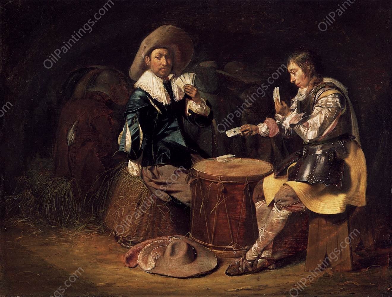 Card-Playing Soldiers by Willem Cornelisz. Duyster - Hand-Painted Oil Painting Reproduction