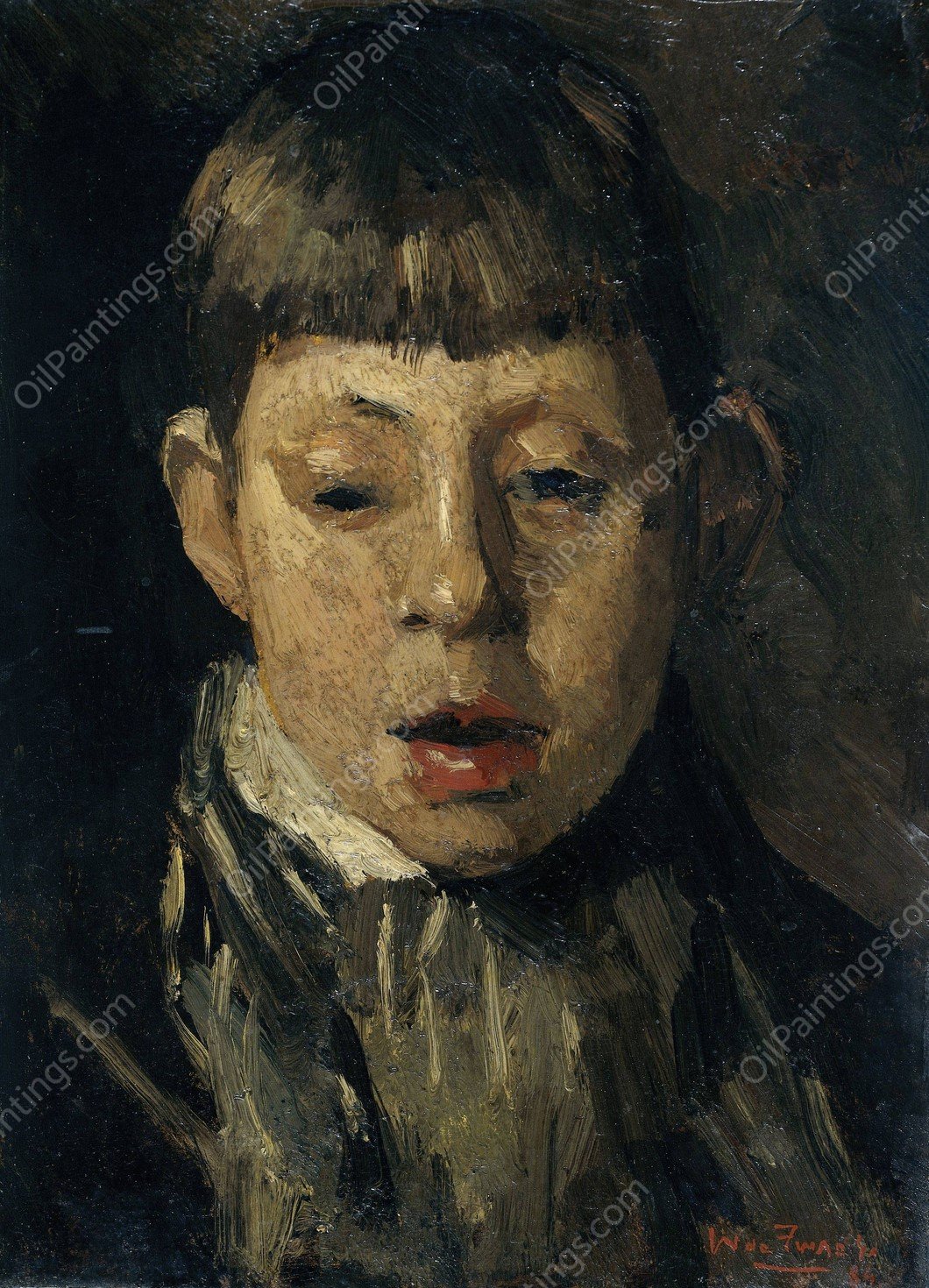 Jongenskop  by Willem De Zwart - Hand-Painted Oil Painting Reproduction