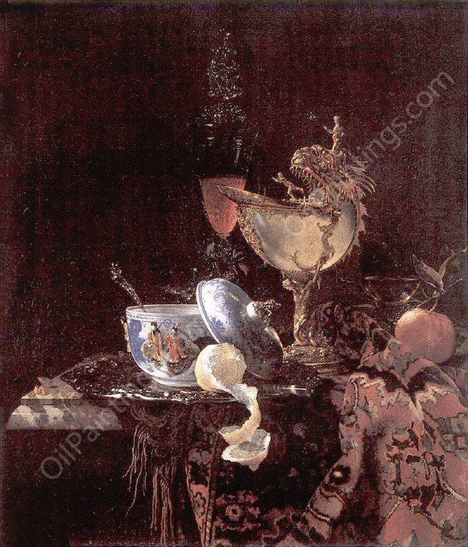 Still Life with Nautilus Cup by Willem Kalf - Hand-Painted Oil Painting Reproduction