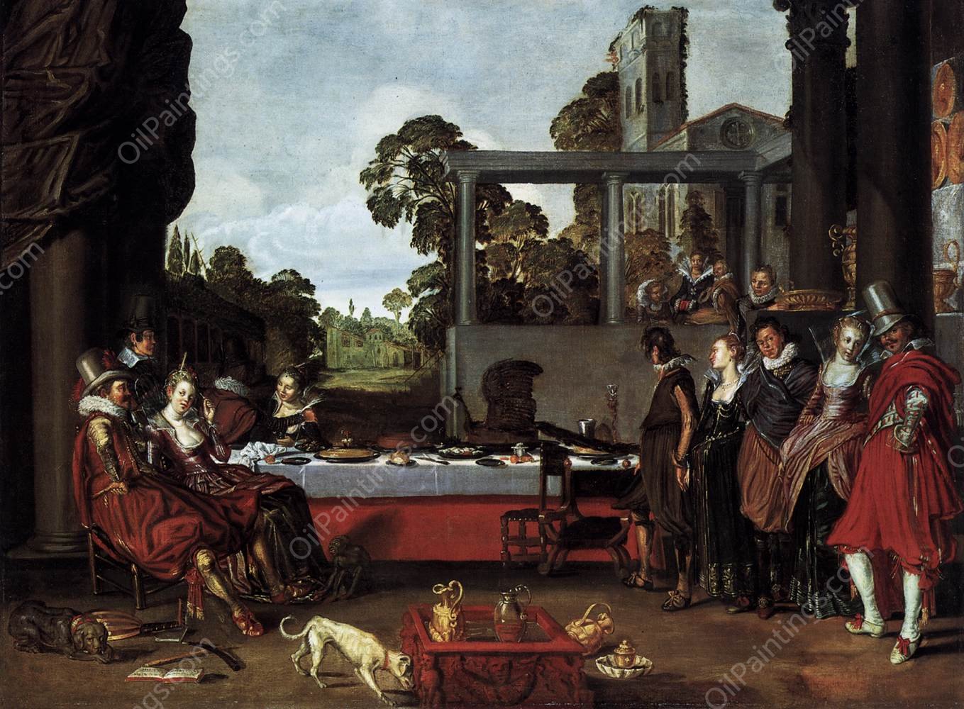 Banquet in the Open Air by Willem Pietersz. Buytewech - Hand-Painted Oil Painting Reproduction