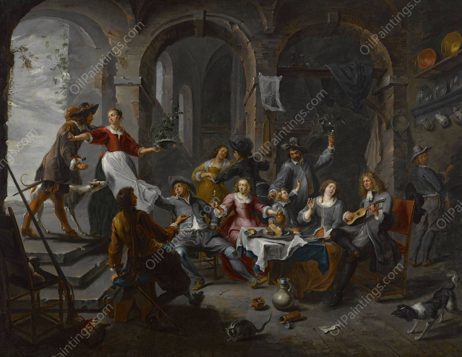 Company  by Willem Van Herp - Hand-Painted Oil Painting Reproduction