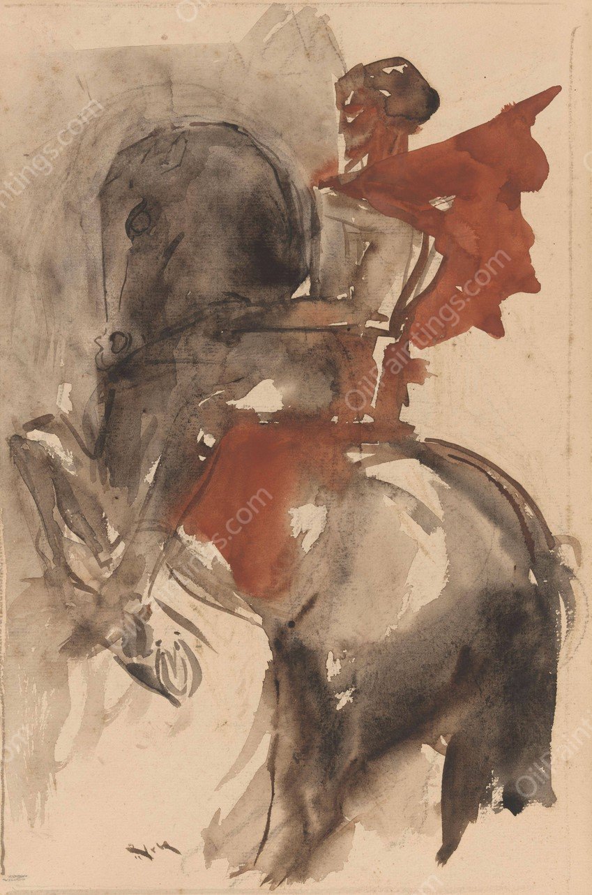 Ridder te paard  by Willem Van Konijnenburg - Hand-Painted Oil Painting Reproduction