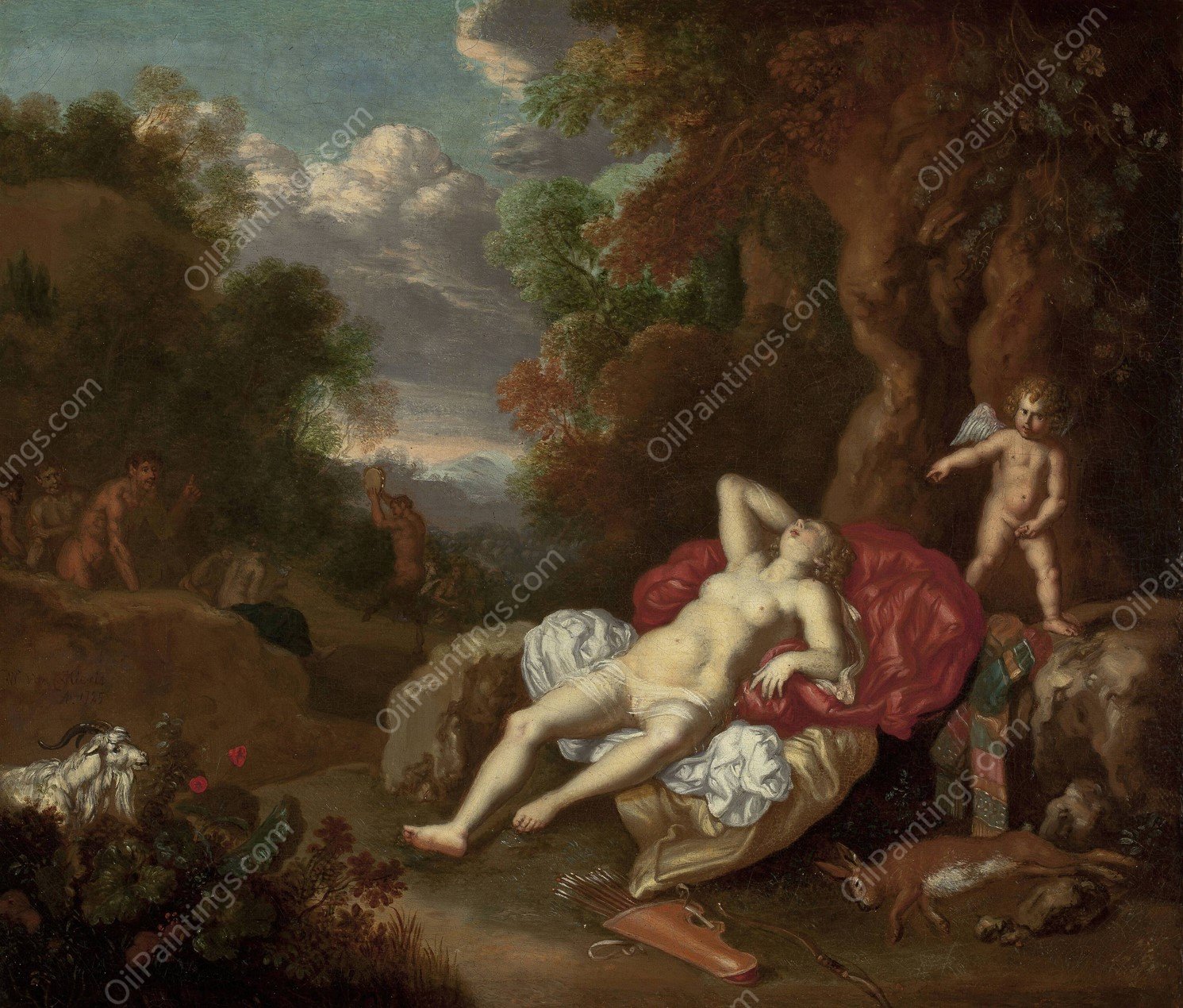 Sleeping Venus  by Willem Van Mieris - Hand-Painted Oil Painting Reproduction