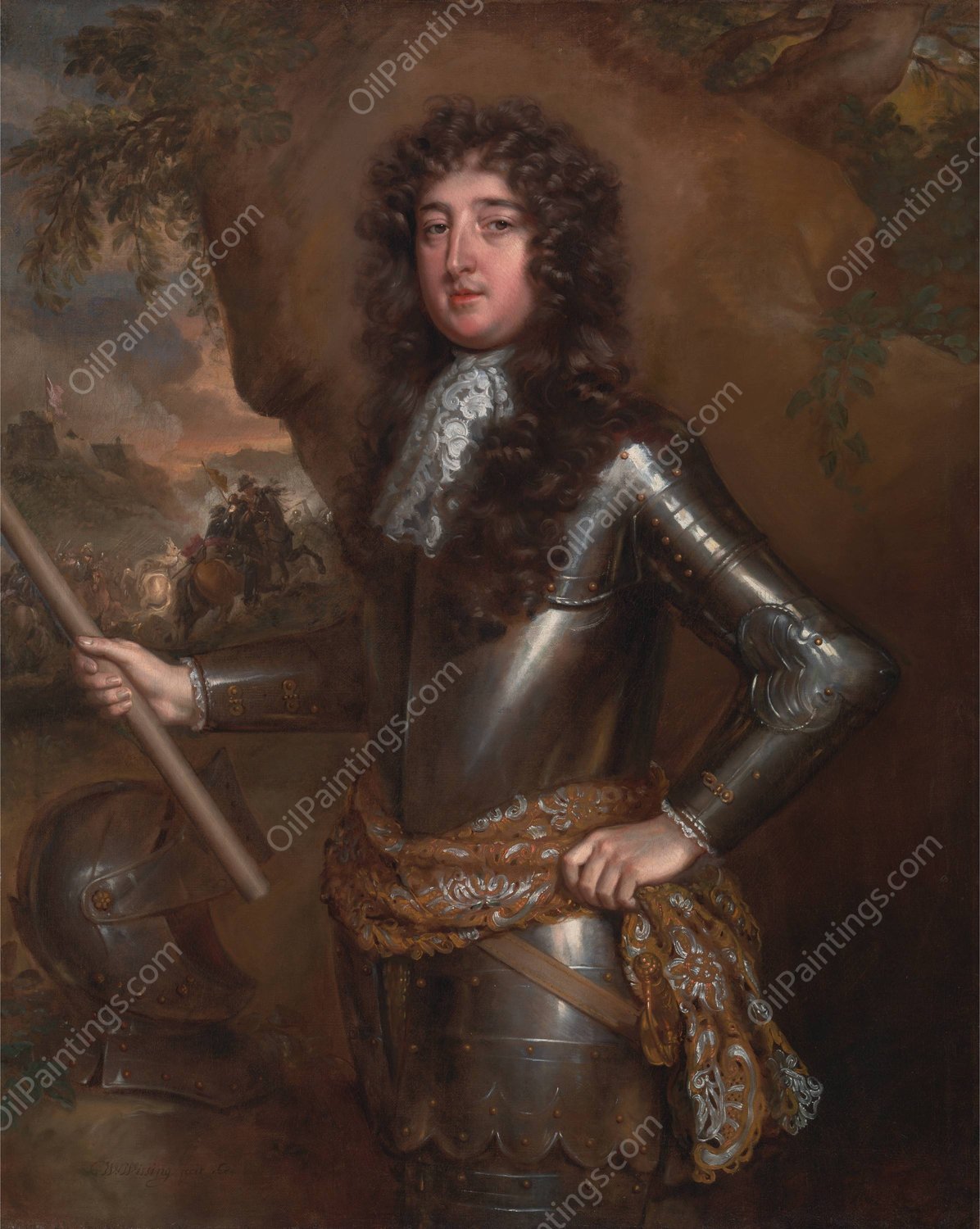 An Unknown Man, Probably the ninth Earl of Derby  by Willem Wissing - Hand-Painted Oil Painting Reproduction