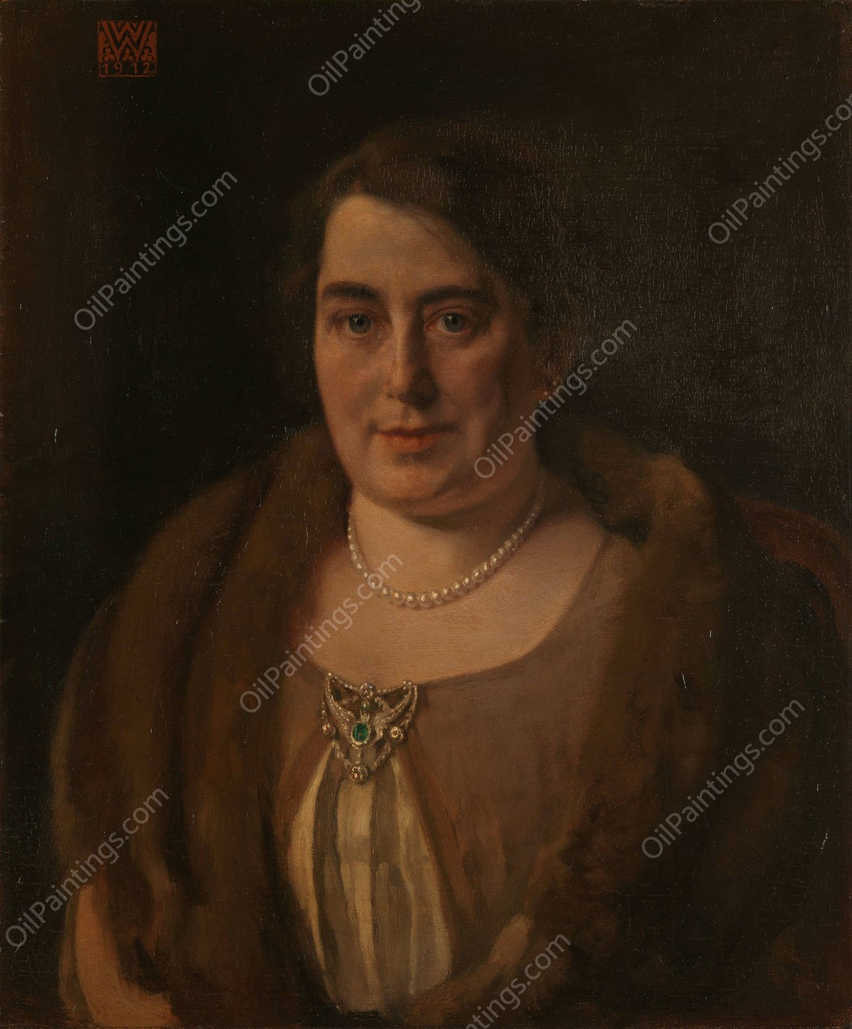 Adele van Meekren, de tweede echtgenote van Andries van Wezel  by Willem Witsen - Hand-Painted Oil Painting Reproduction