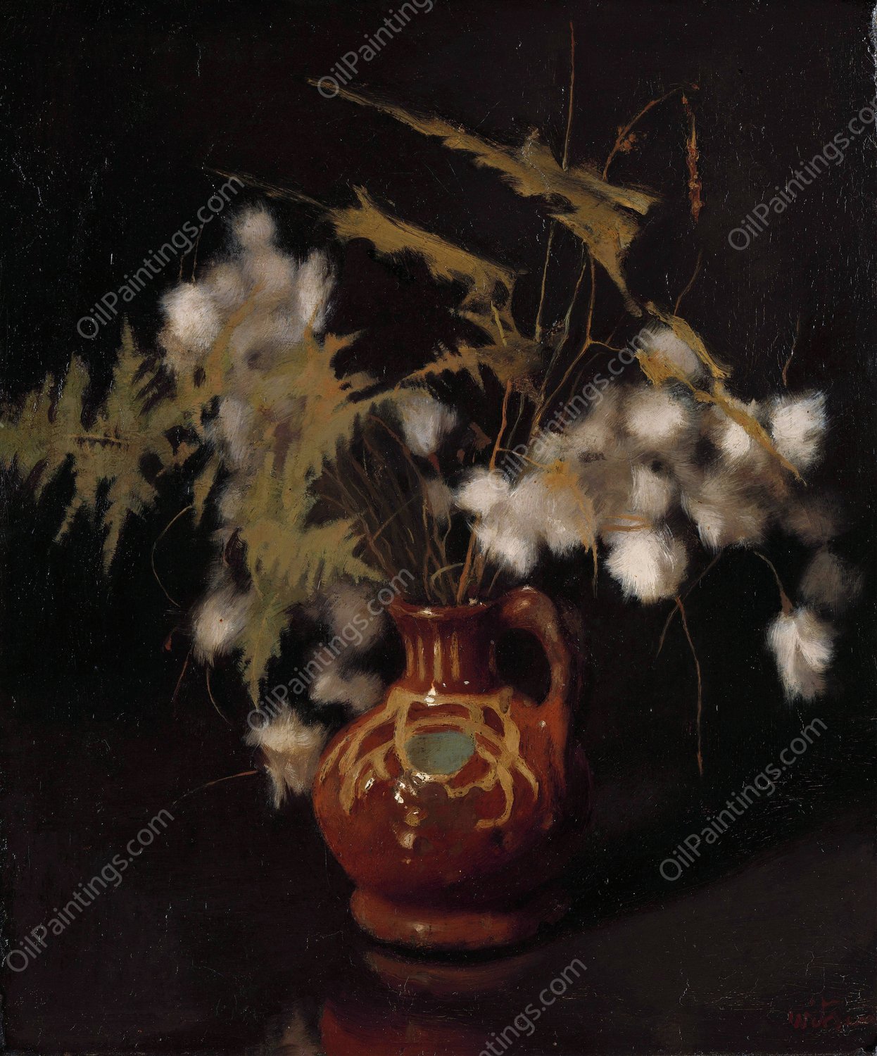 Fluffy Flowers in a Jug  by Willem Witsen - Hand-Painted Oil Painting Reproduction