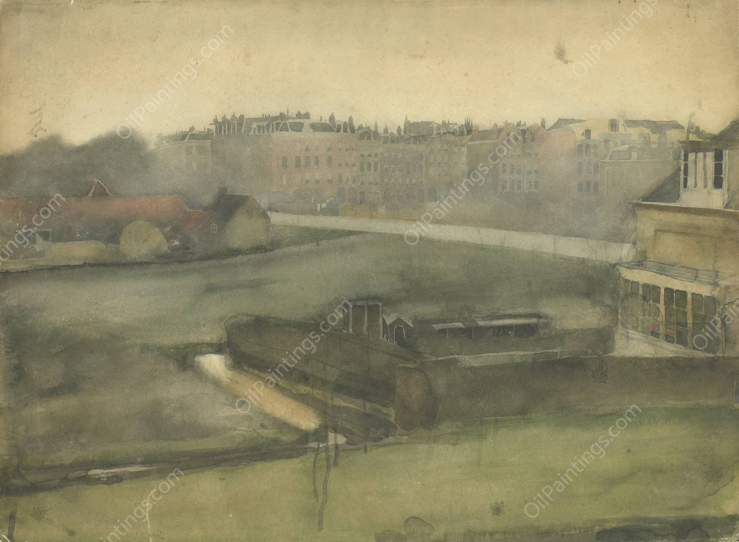 Gezicht bij het Oosterpark te Amsterdam  by Willem Witsen - Hand-Painted Oil Painting Reproduction