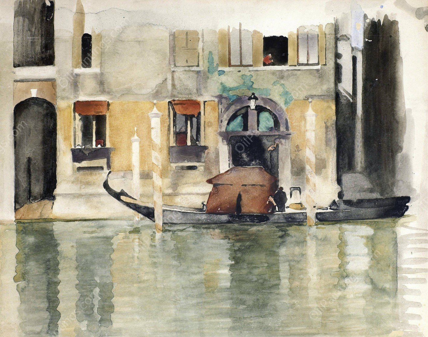 Gondel voor een Venetiaans huis  by Willem Witsen - Hand-Painted Oil Painting Reproduction