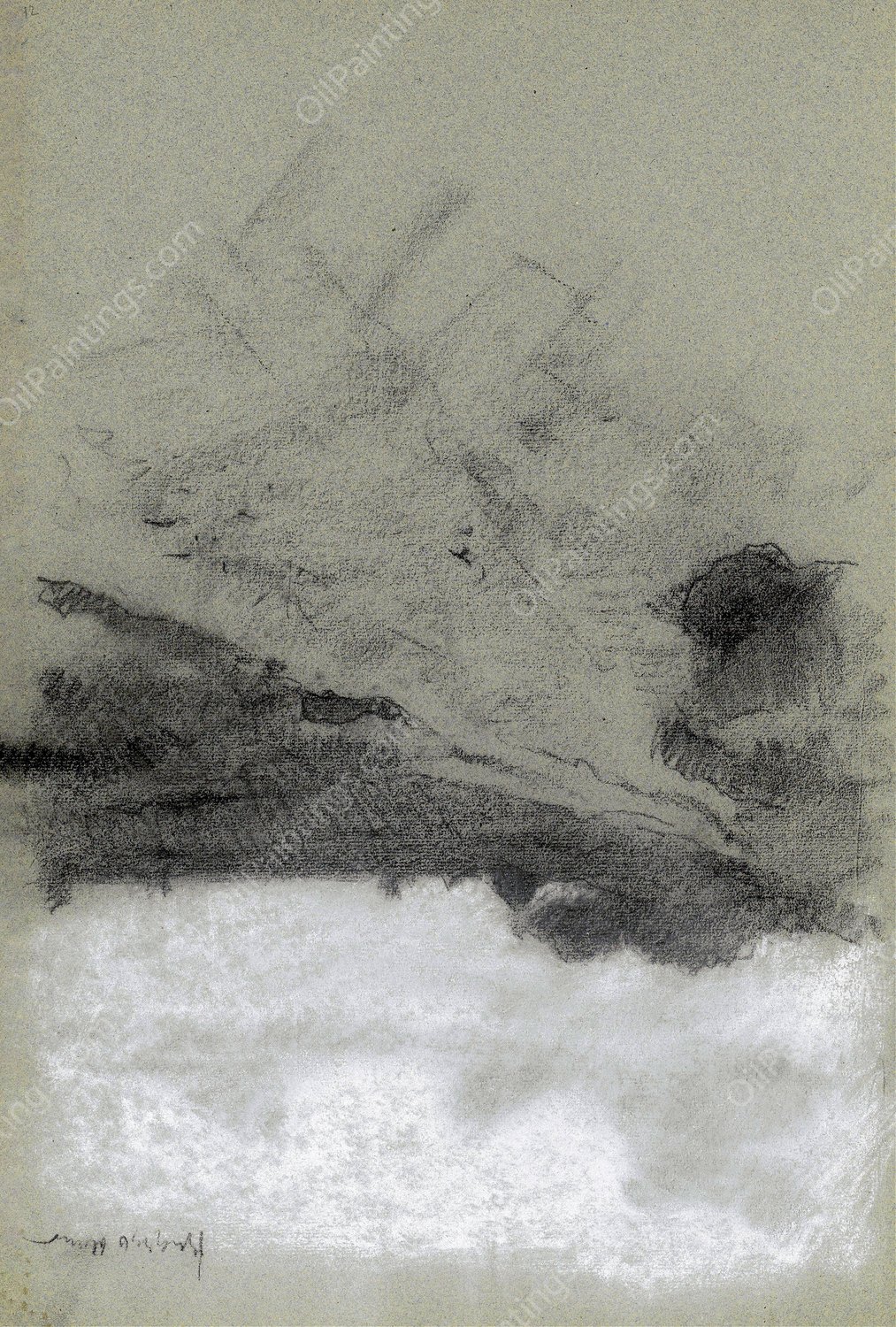 Pad door een landschap  by Willem Witsen - Hand-Painted Oil Painting Reproduction