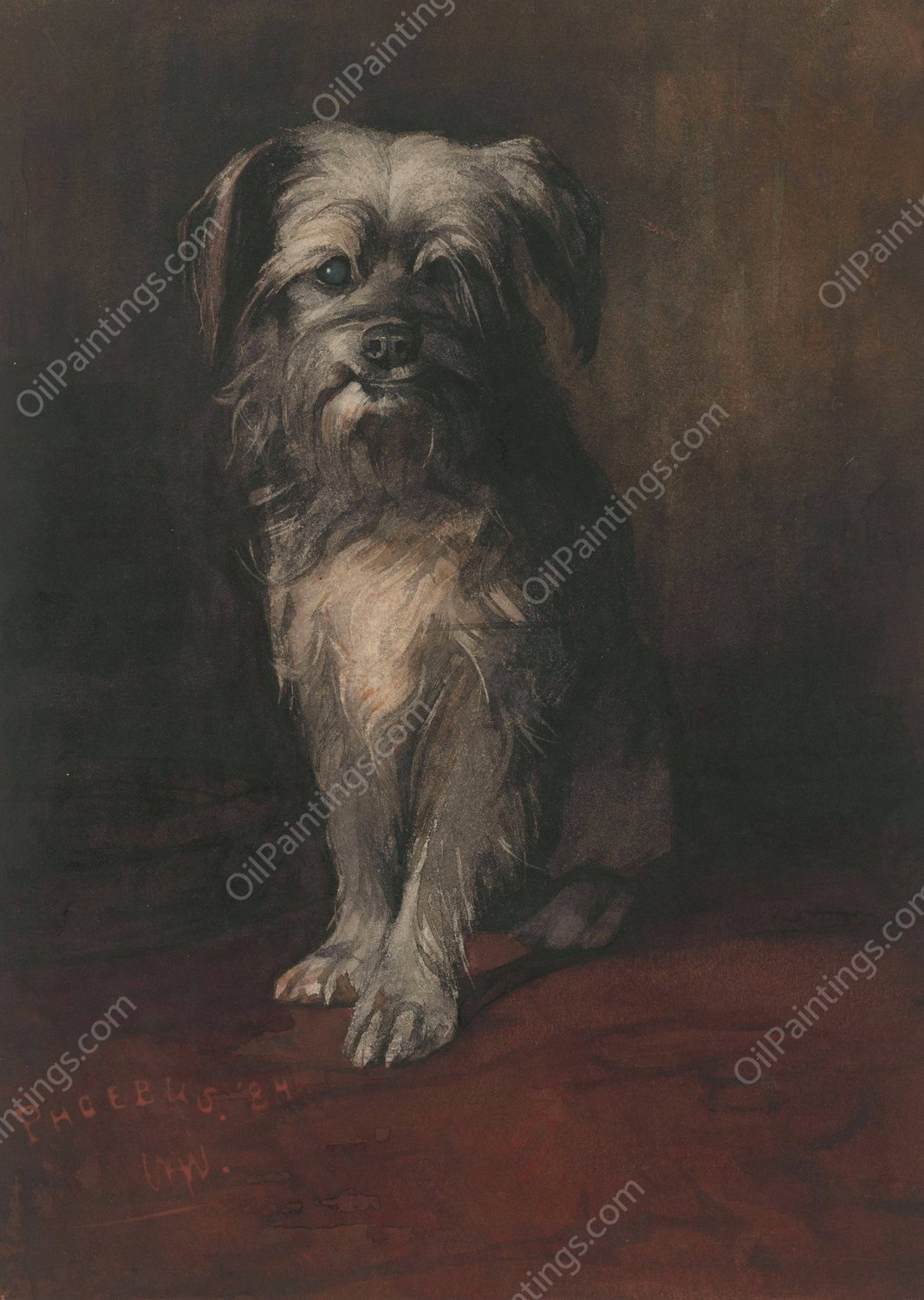 Portrait of the Dog Phoebus  by Willem Witsen - Hand-Painted Oil Painting Reproduction