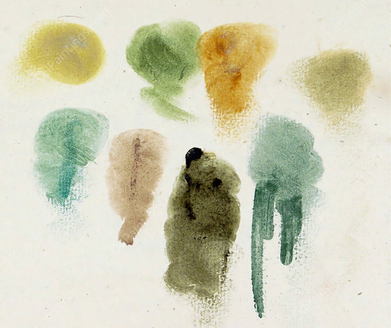 Studieblad met kleurproeven  by Willem Witsen - Hand-Painted Oil Painting Reproduction