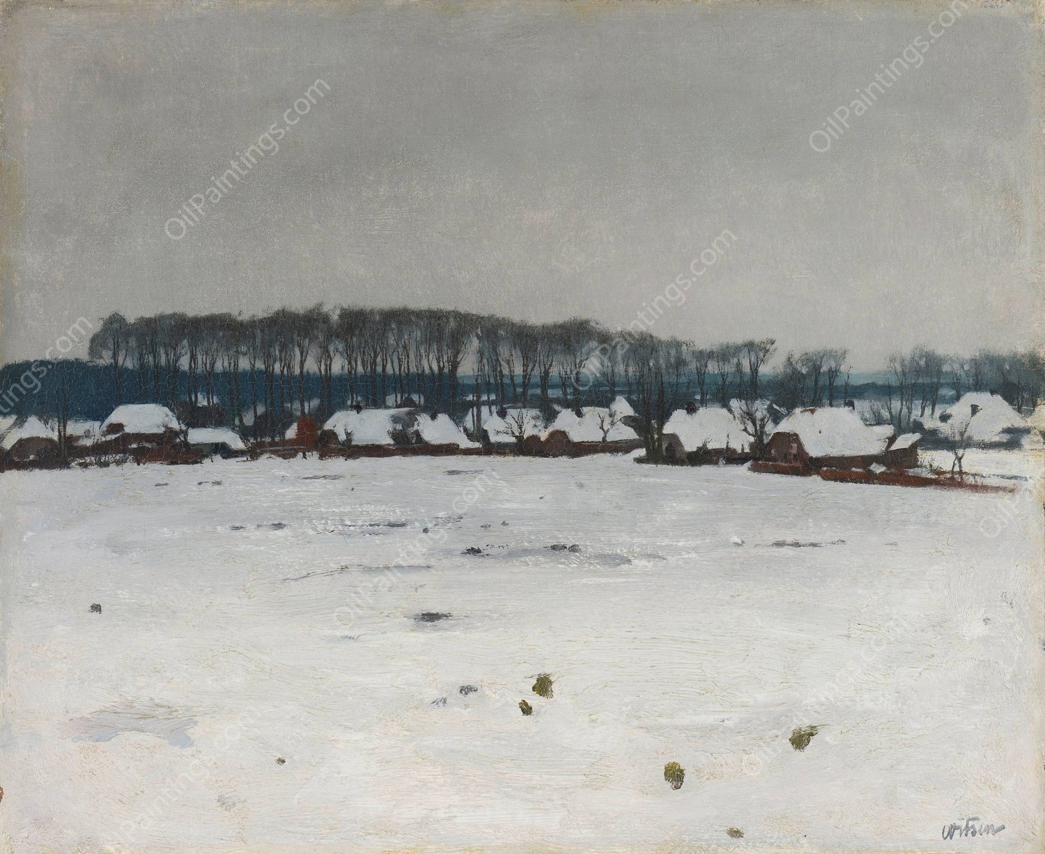 Winter Landscape  by Willem Witsen - Hand-Painted Oil Painting Reproduction