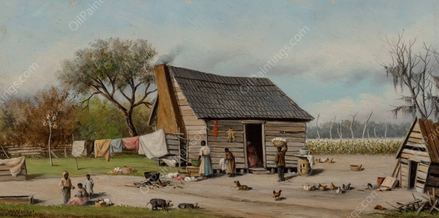 Cabin by William Aiken Walker - Hand-Painted Oil Painting Reproduction