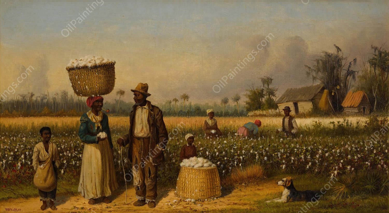 Cotton Pickers by William Aiken Walker - Hand-Painted Oil Painting Reproduction