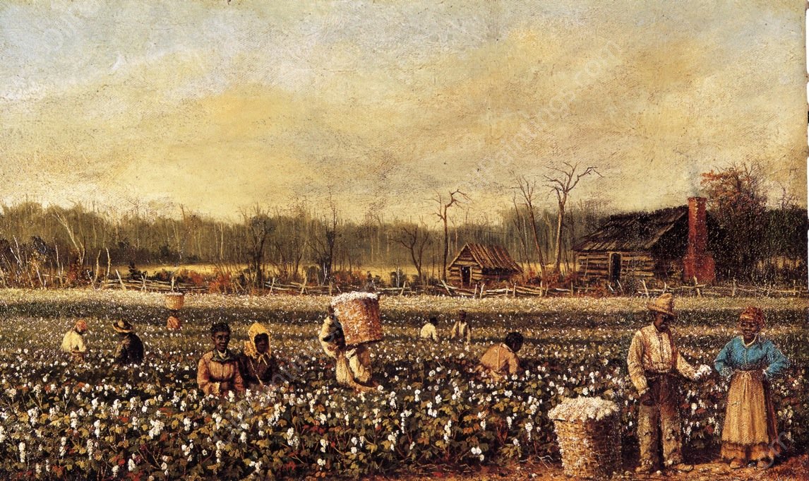 Cotton Picking in Front of the Quarters by William Aiken Walker - Hand-Painted Oil Painting Reproduction