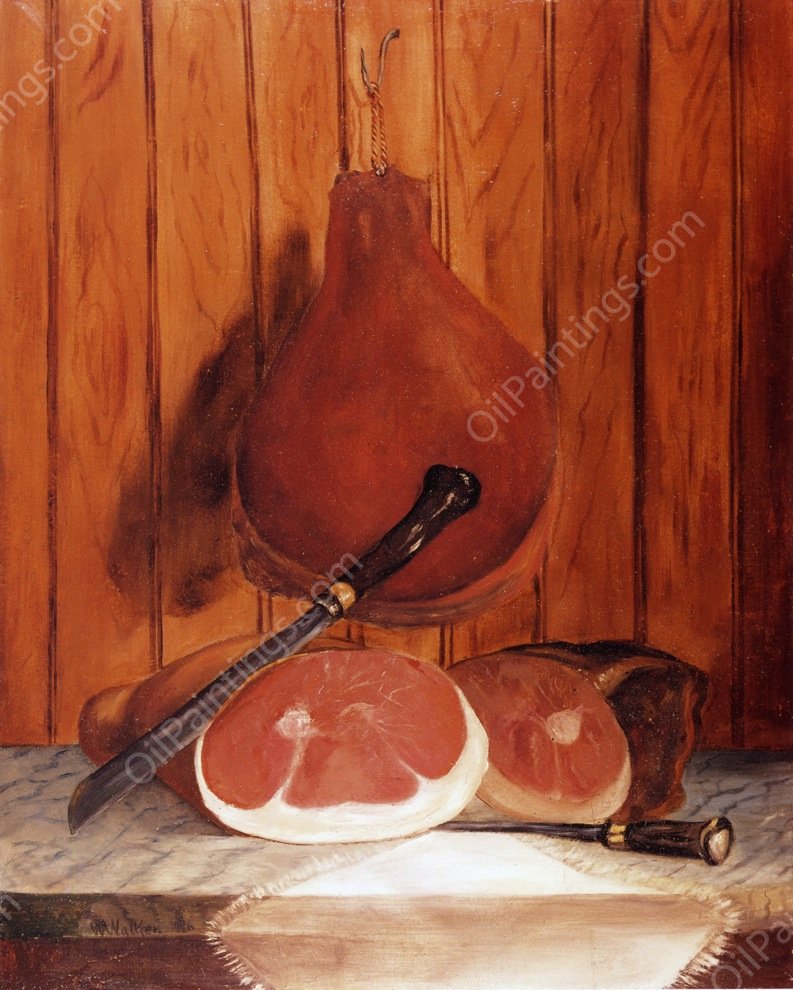 Smoked Ham at the Bonnie Crest Inn, North Carolina by William Aiken Walker - Hand-Painted Oil Painting Reproduction