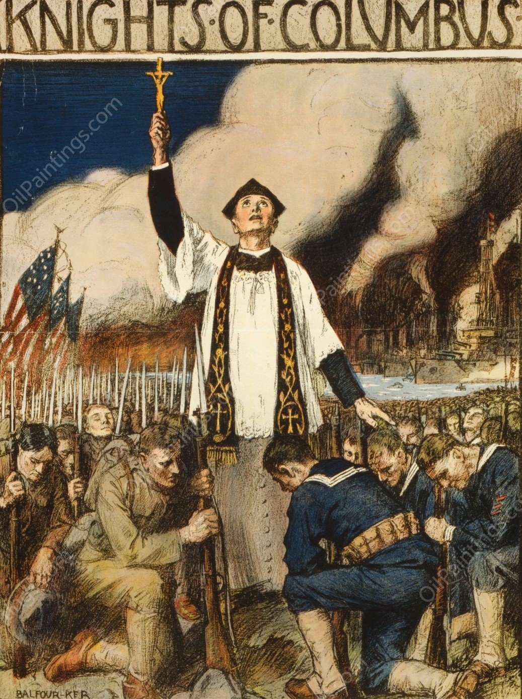 Knights of Columbus  by William Balfour Ker - Hand-Painted Oil Painting Reproduction