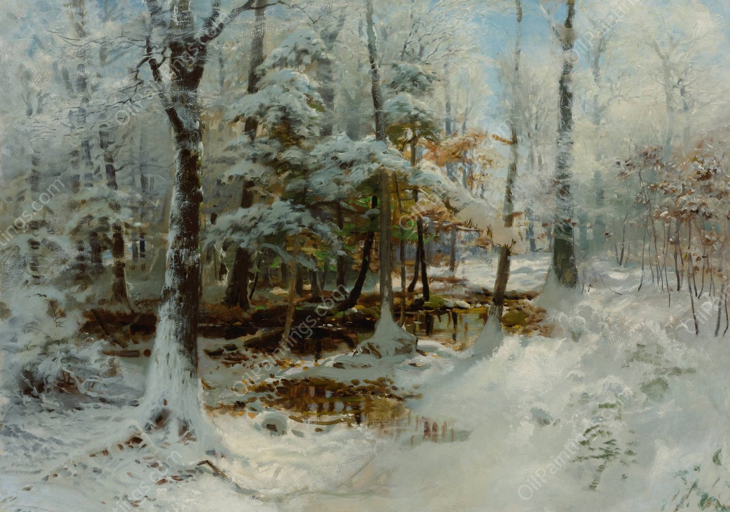 Quiet Winter Afternoon by William Bliss Baker - Hand-Painted Oil Painting Reproduction