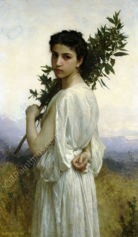 Laurel Branch by William-Adolphe Bouguereau - Hand-Painted Oil Painting Reproduction