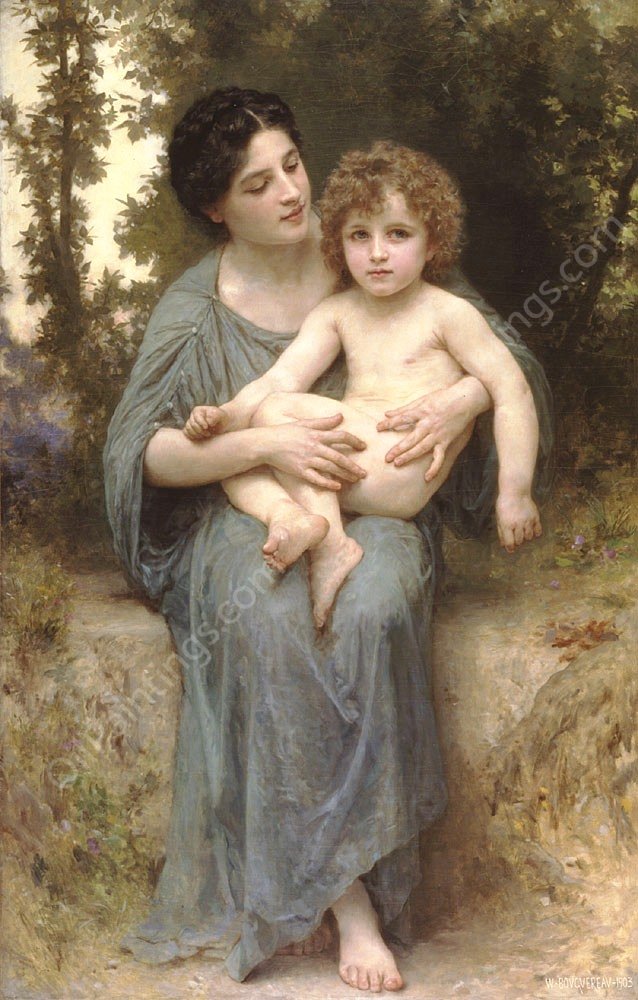 Little Brother  by William-Adolphe Bouguereau - Hand-Painted Oil Painting Reproduction
