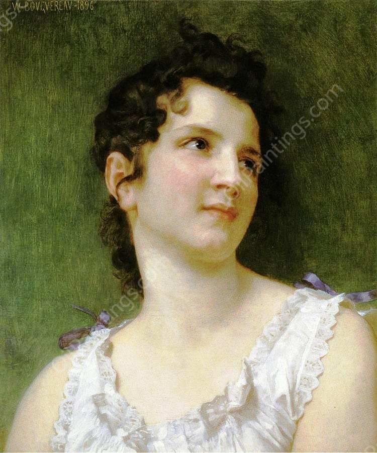 Portrait of a Young Girl by William-Adolphe Bouguereau - Hand-Painted Oil Painting Reproduction