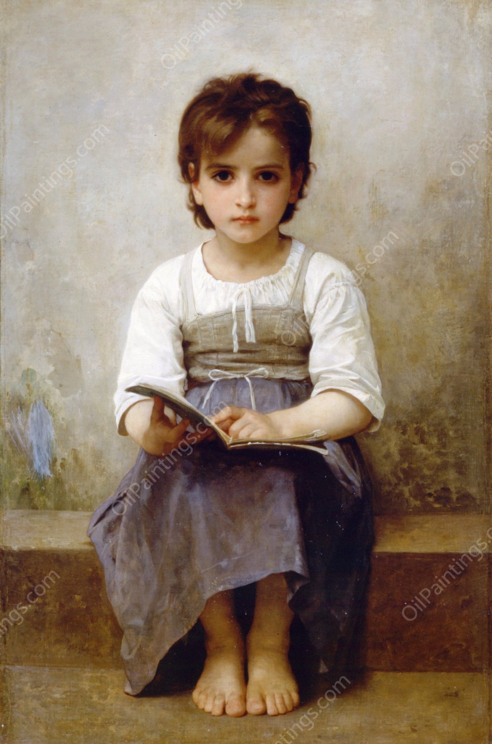 The Difficult Lesson by William-Adolphe Bouguereau - Hand-Painted Oil Painting Reproduction