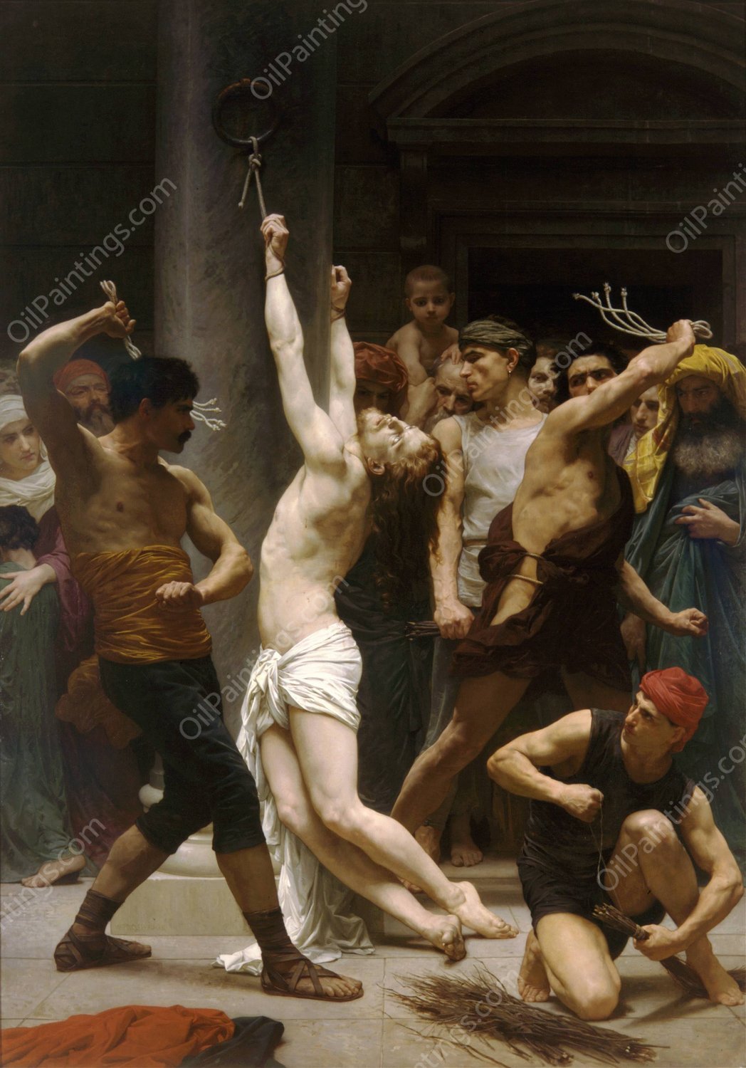 The Flagellation of Our Lord Jesus Christ  by William Bouguereau - Hand-Painted Oil Painting Reproduction