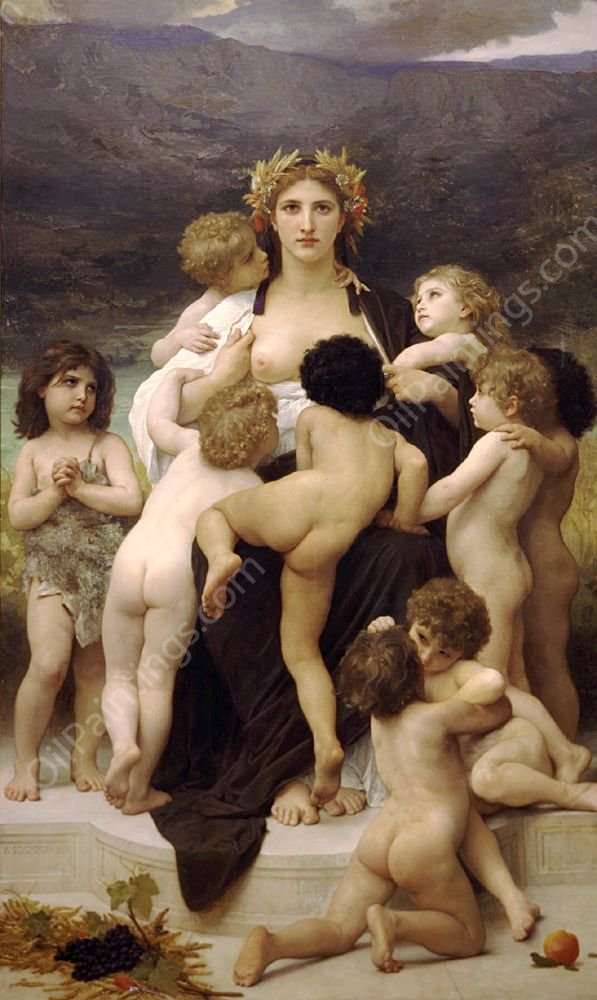 The Motherland by William-Adolphe Bouguereau - Hand-Painted Oil Painting Reproduction