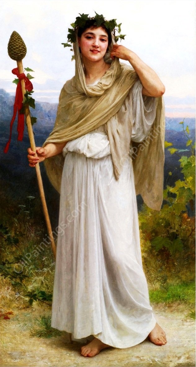The Priestess of Bacchus by William-Adolphe Bouguereau - Hand-Painted Oil Painting Reproduction