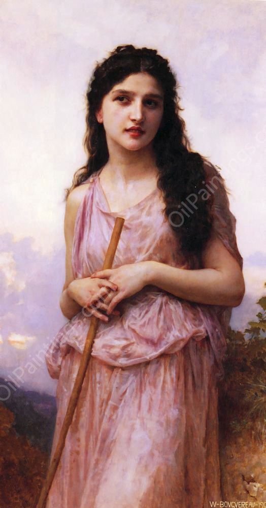 Waiting by William-Adolphe Bouguereau - Hand-Painted Oil Painting Reproduction