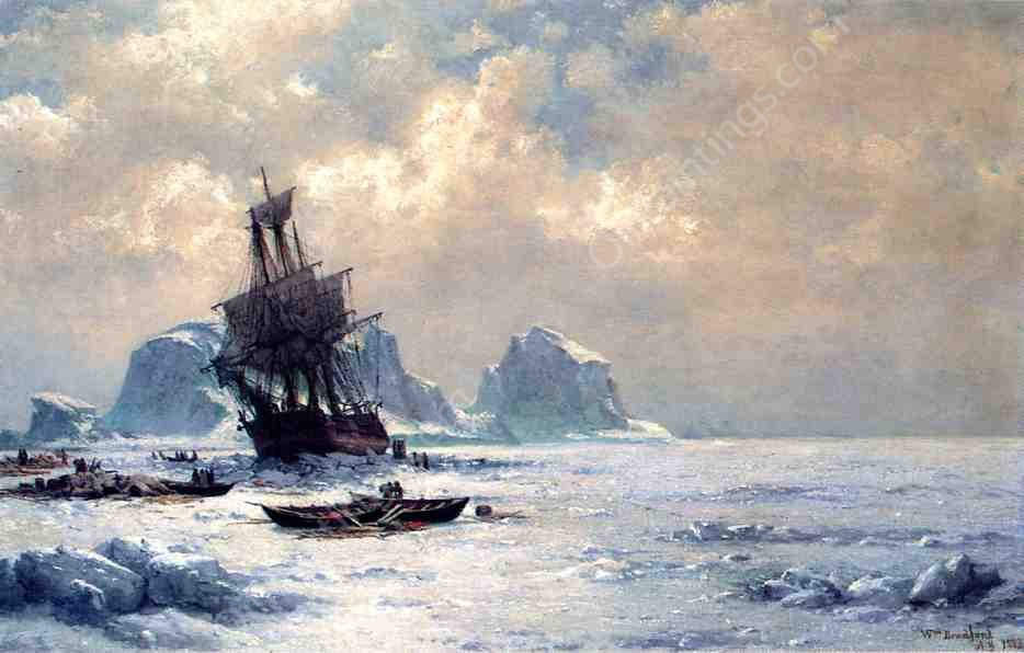 Caught in the Ice by William Bradford - Hand-Painted Oil Painting Reproduction