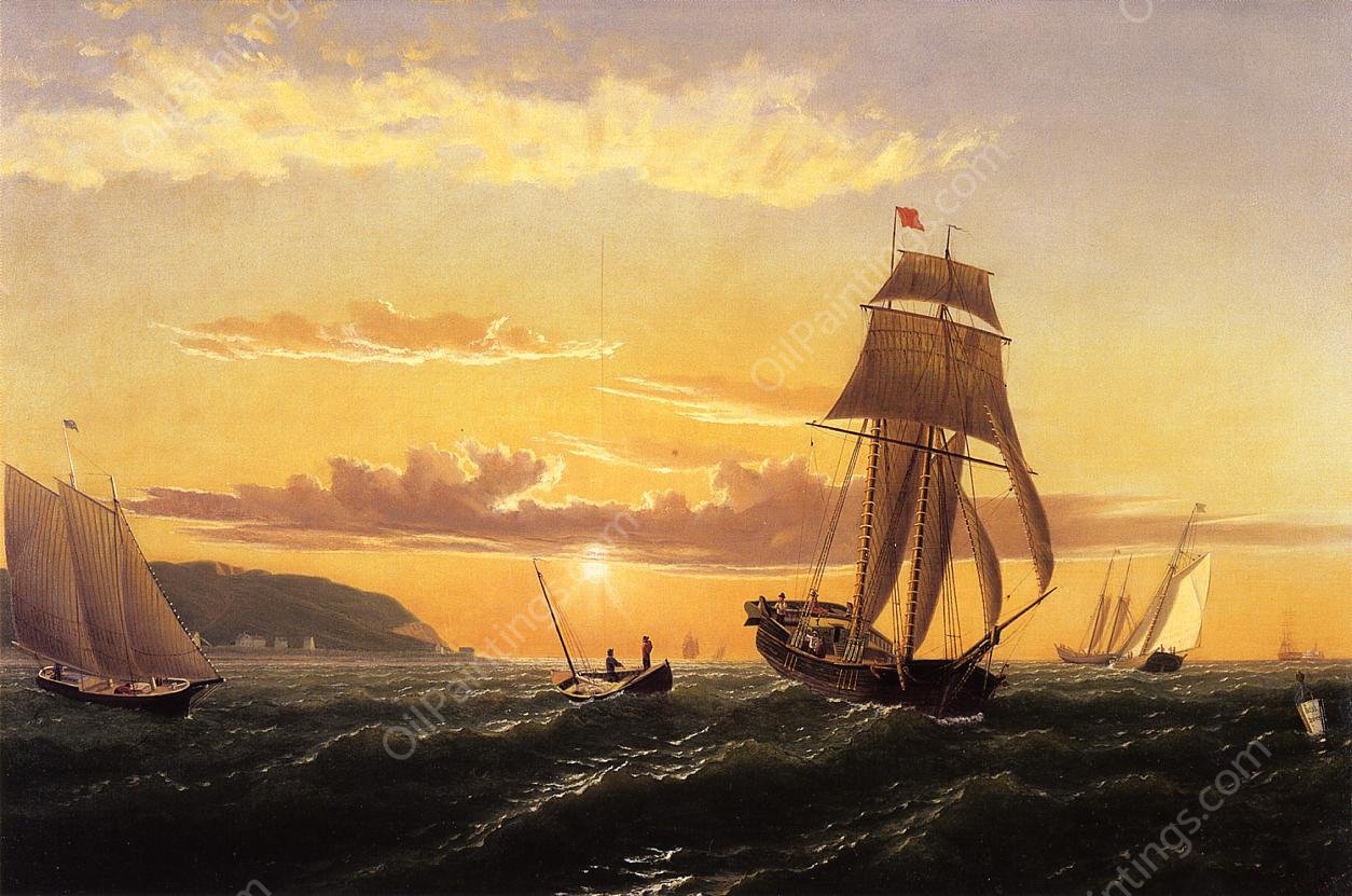 Sunrise on the Bay of Fundy by William Bradford - Hand-Painted Oil Painting Reproduction