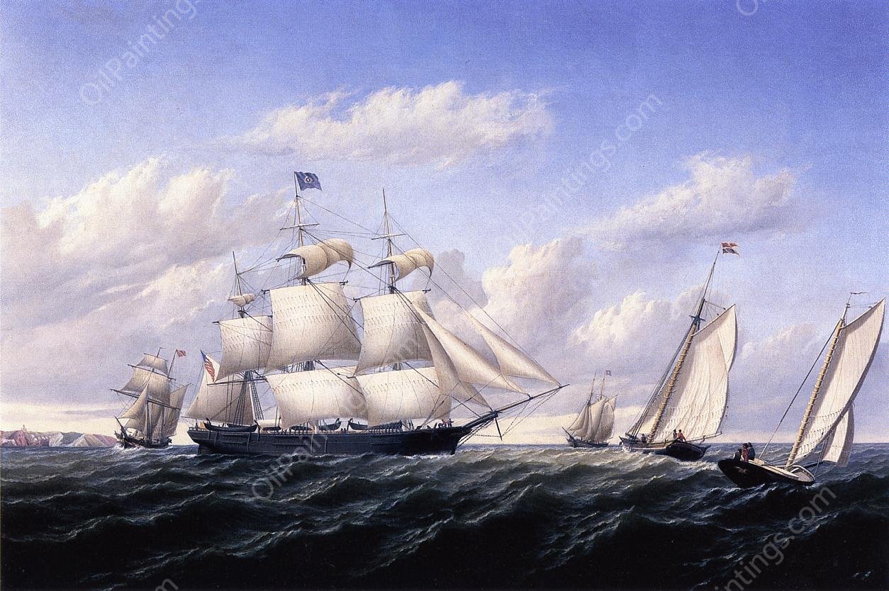 Whaleship 'Speedwell of Fairhaven, Outward Bound off Gay Head by William Bradford - Hand-Painted Oil Painting Reproduction