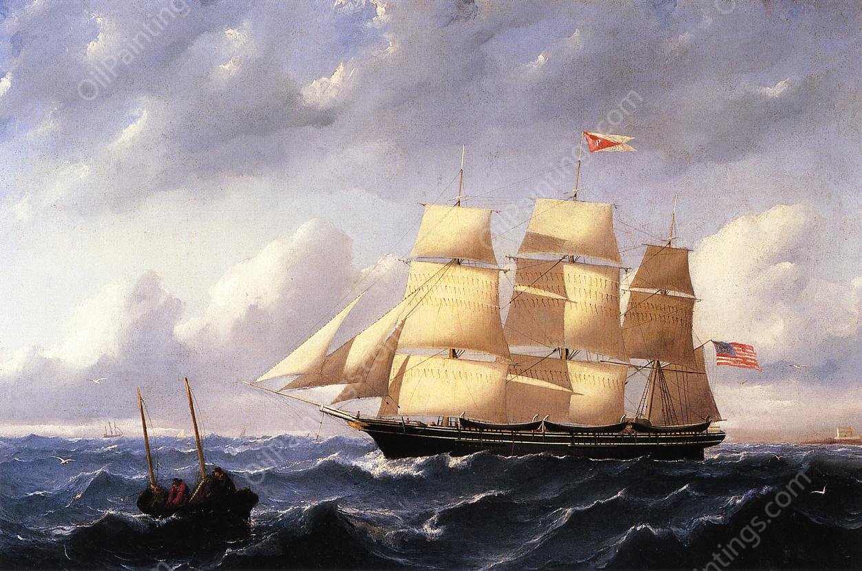 Whaleship 'Twilight' of New Bedford by William Bradford - Hand-Painted Oil Painting Reproduction