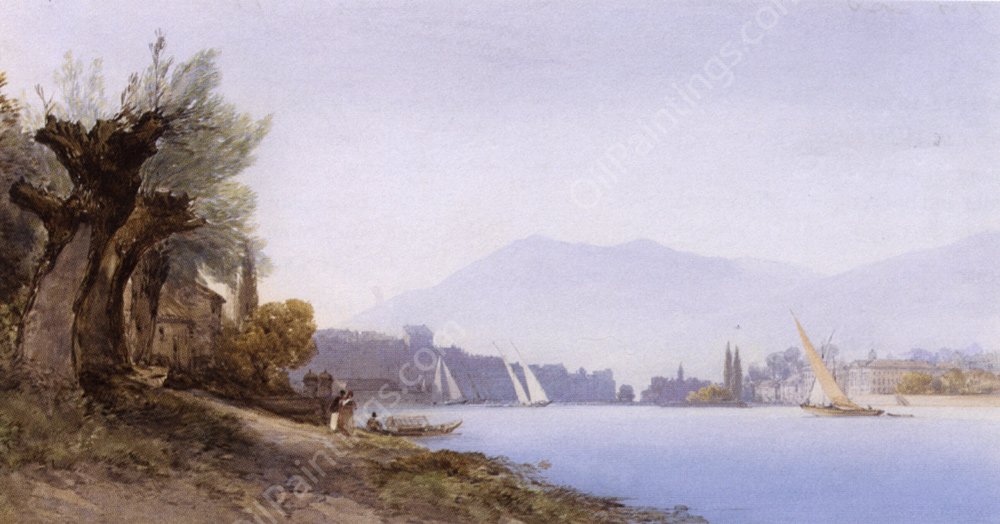 A View Of Geneva Harbour by William Callow - Hand-Painted Oil Painting Reproduction