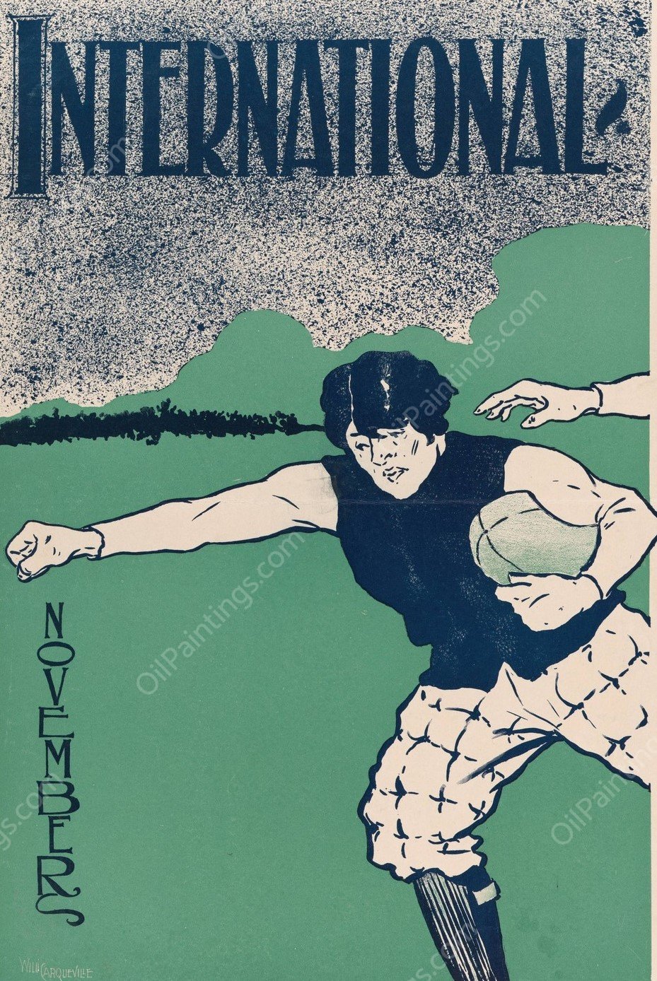 International; November  by William Carqueville - Hand-Painted Oil Painting Reproduction